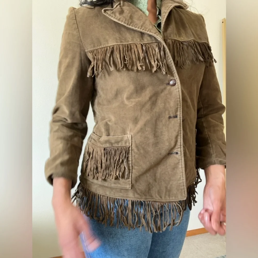 Fringe Suede Jacket in Brown - Women - Picture 6 of 9